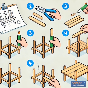 การสร้างโต๊ะจากไม้ไอติม