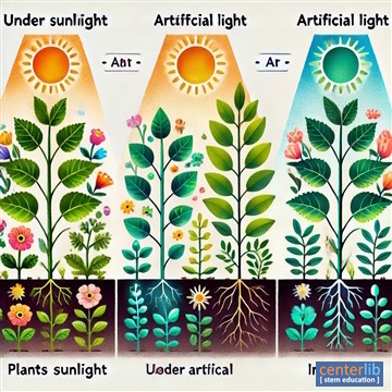 การเจริญเติบโตของพืชในสภาวะแสงที่ต่างกัน