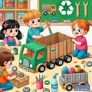 การสร้างรถบรรทุกขนของจากวัสดุเหลือใช้