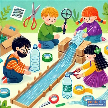 การสร้างรางน้ำจากขวดพลาสติก