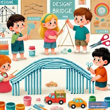 การสร้างสะพานจากหลอดดูดน้ำและดินน้ำมัน