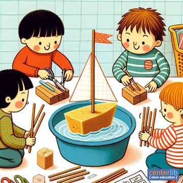 การสร้างเรือจากฟองน้ำและไม้เสียบลูกชิ้น